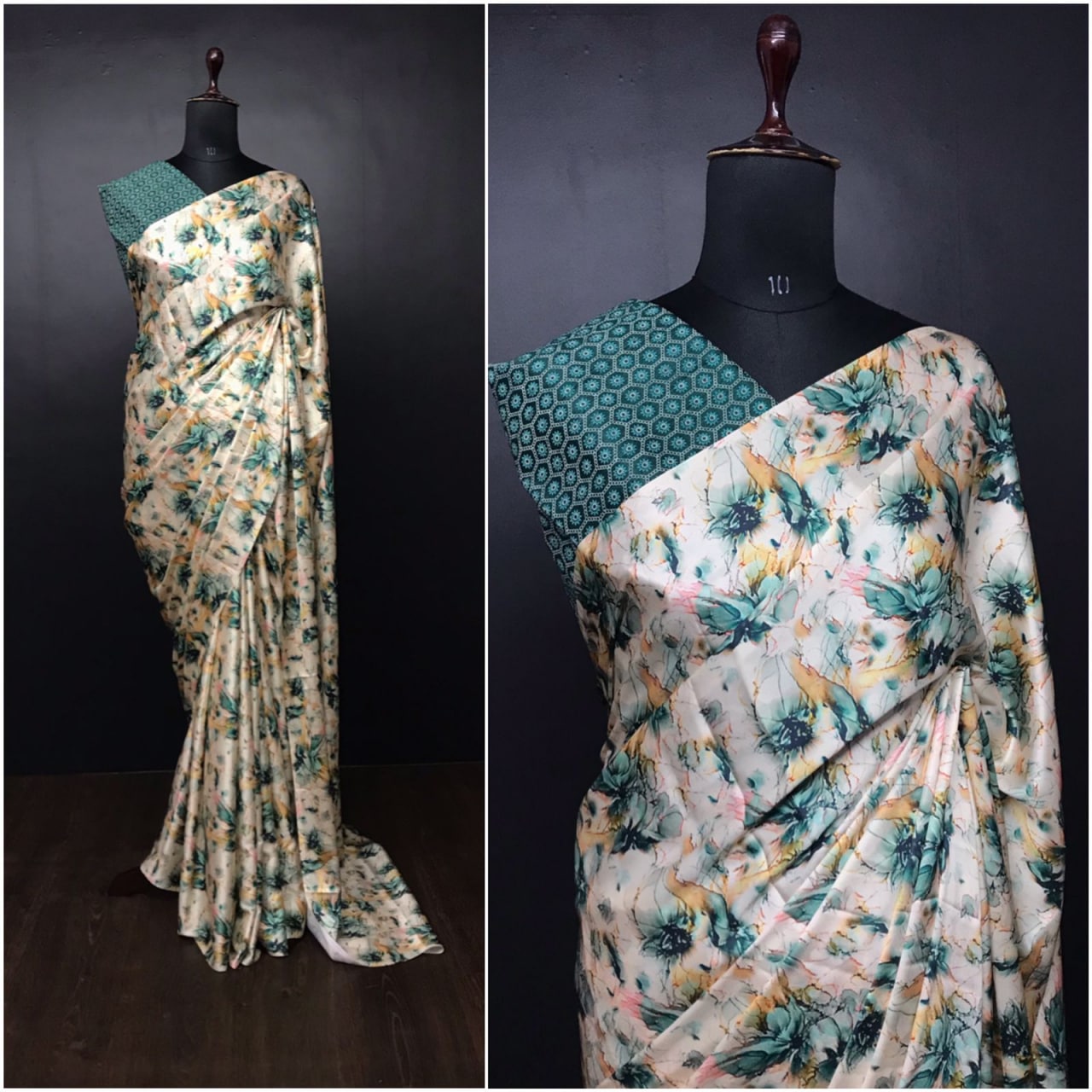 Spsc 42 Japan Satin Silk Wholesale Printed Designer Sarees
